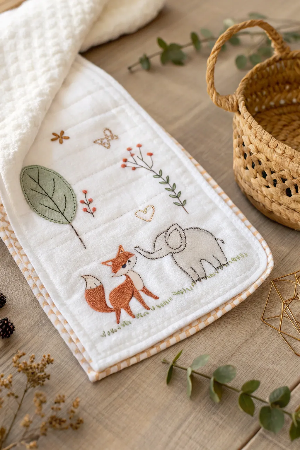 Bring a touch of the wild to your baby essentials with adorable embroidered animal burp cloths.