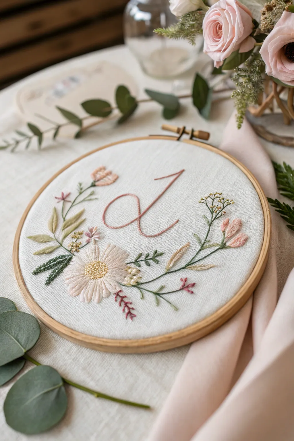 Elevate your wedding decor with embroidered floral table numbers—where simplicity meets elegance.