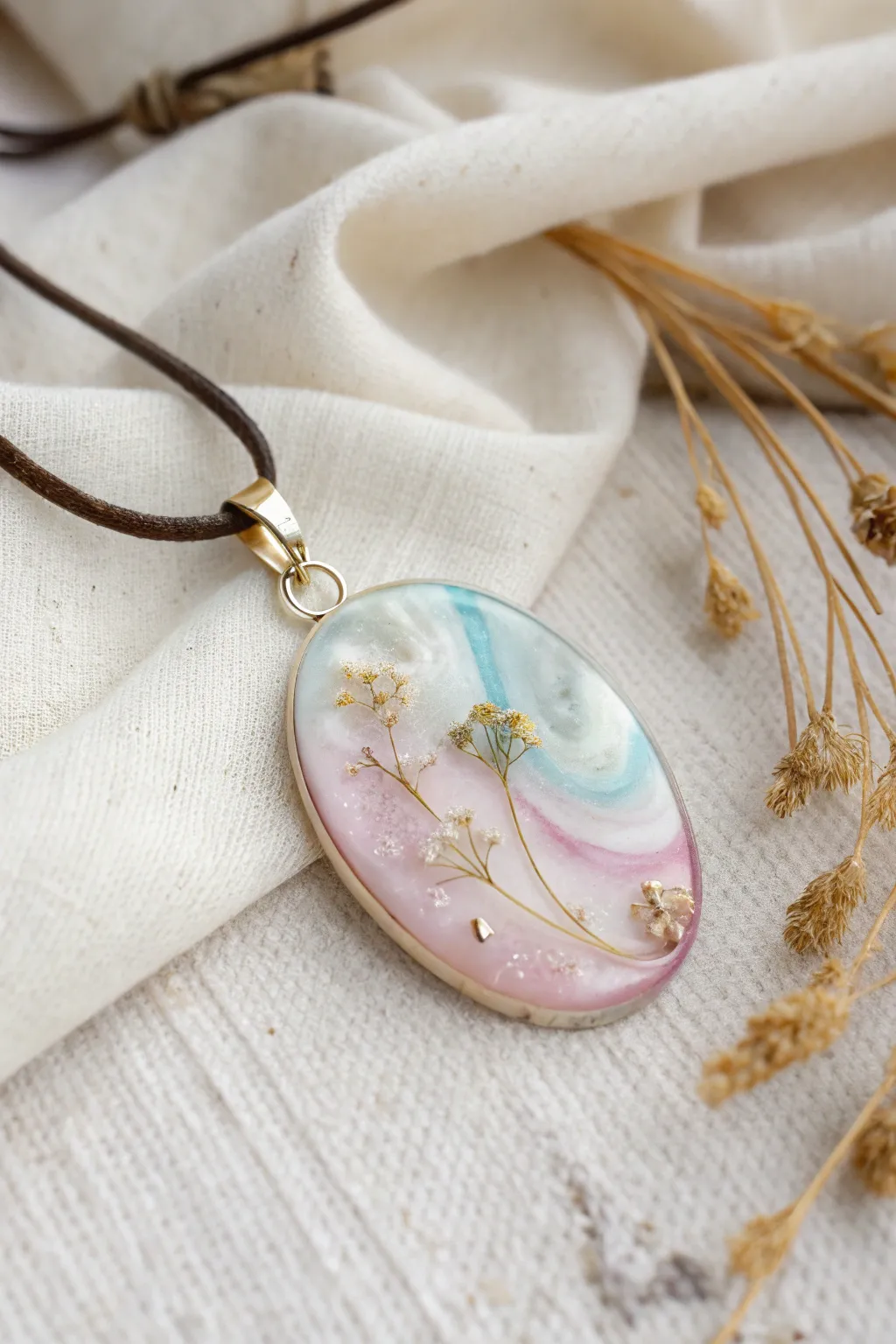 Craft your own wearable art with this stunning epoxy resin pendant—where simplicity meets natural beauty.