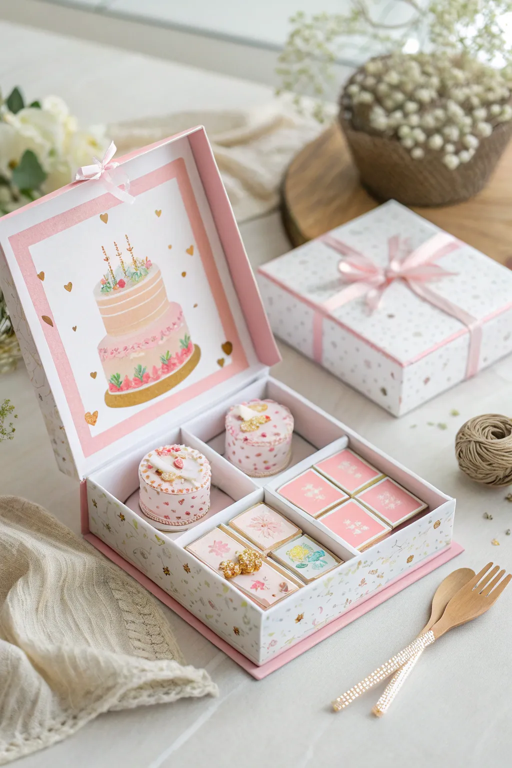Unwrap joy with a Birthday Bash Box: A party in a box crafted with love and elegance.