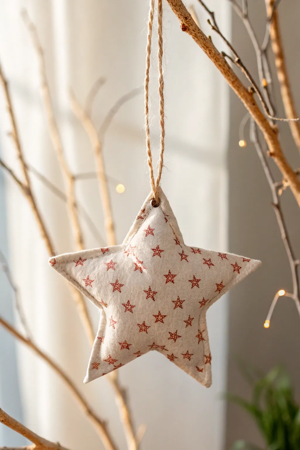 Elevate your Christmas decor with minimalist fabric star ornaments, where simplicity meets elegance.
