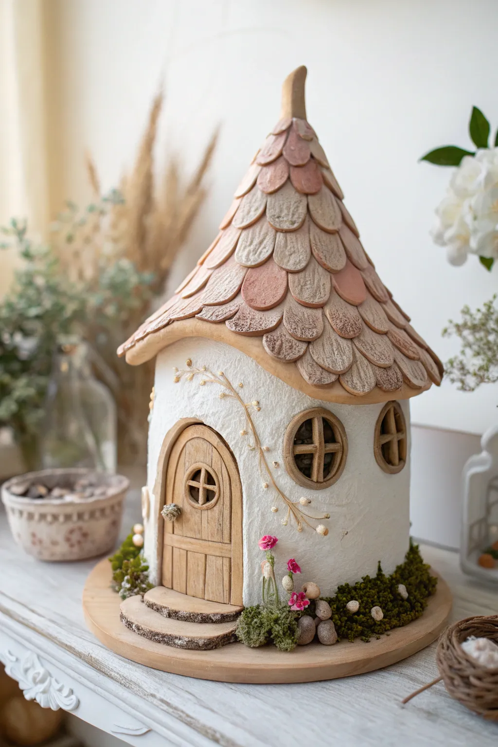 Discover the enchantment of whimsical roofs with this storybook-inspired fairy house.