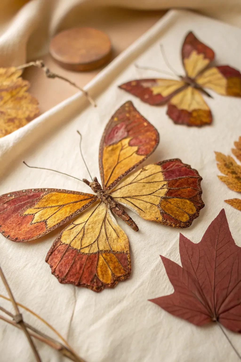 Embrace the magic of fall with these enchanting leafy butterfly wings, perfect for adding a whimsical touch to any costume.