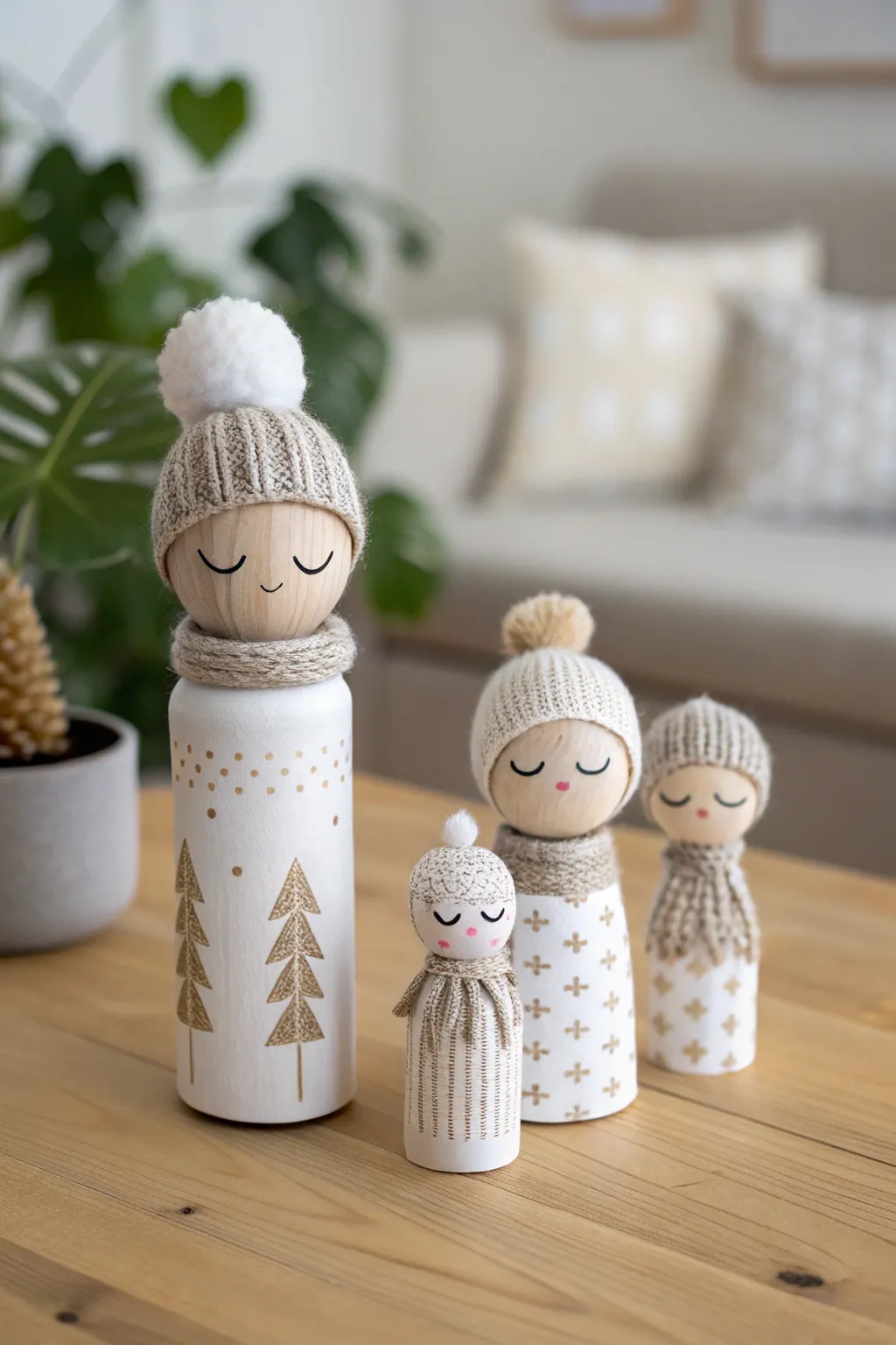 Transform cardboard tubes into a charming family with minimalist elegance and a touch of boho flair.