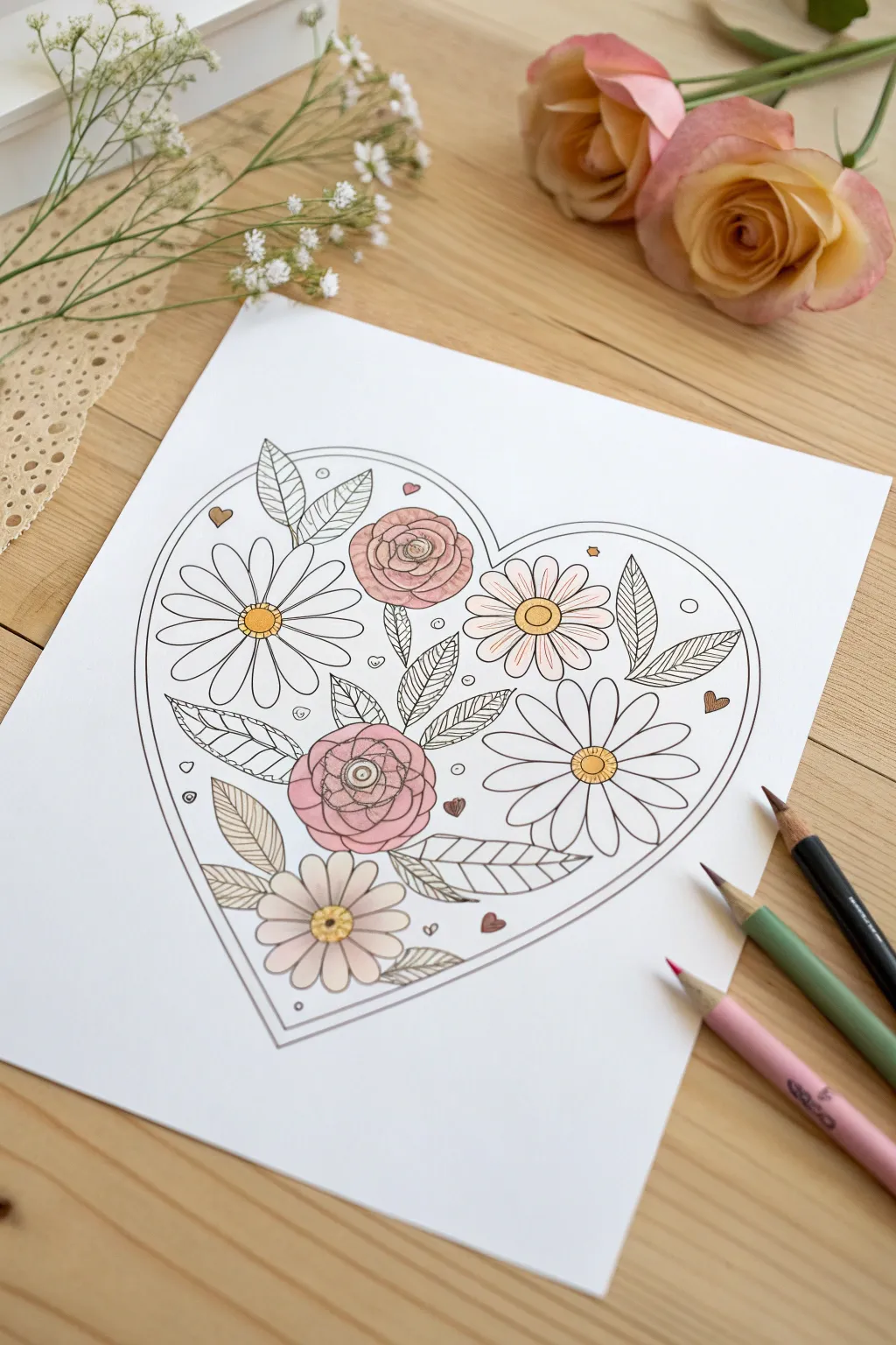Discover the beauty of floral heart collages—where simplicity meets artistry in every petal.