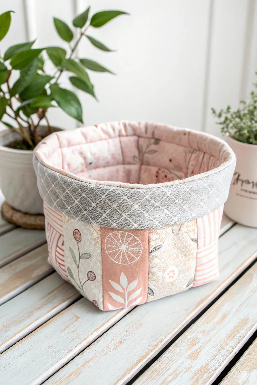 Charming and functional: organize your space with these beautiful handmade fabric baskets.