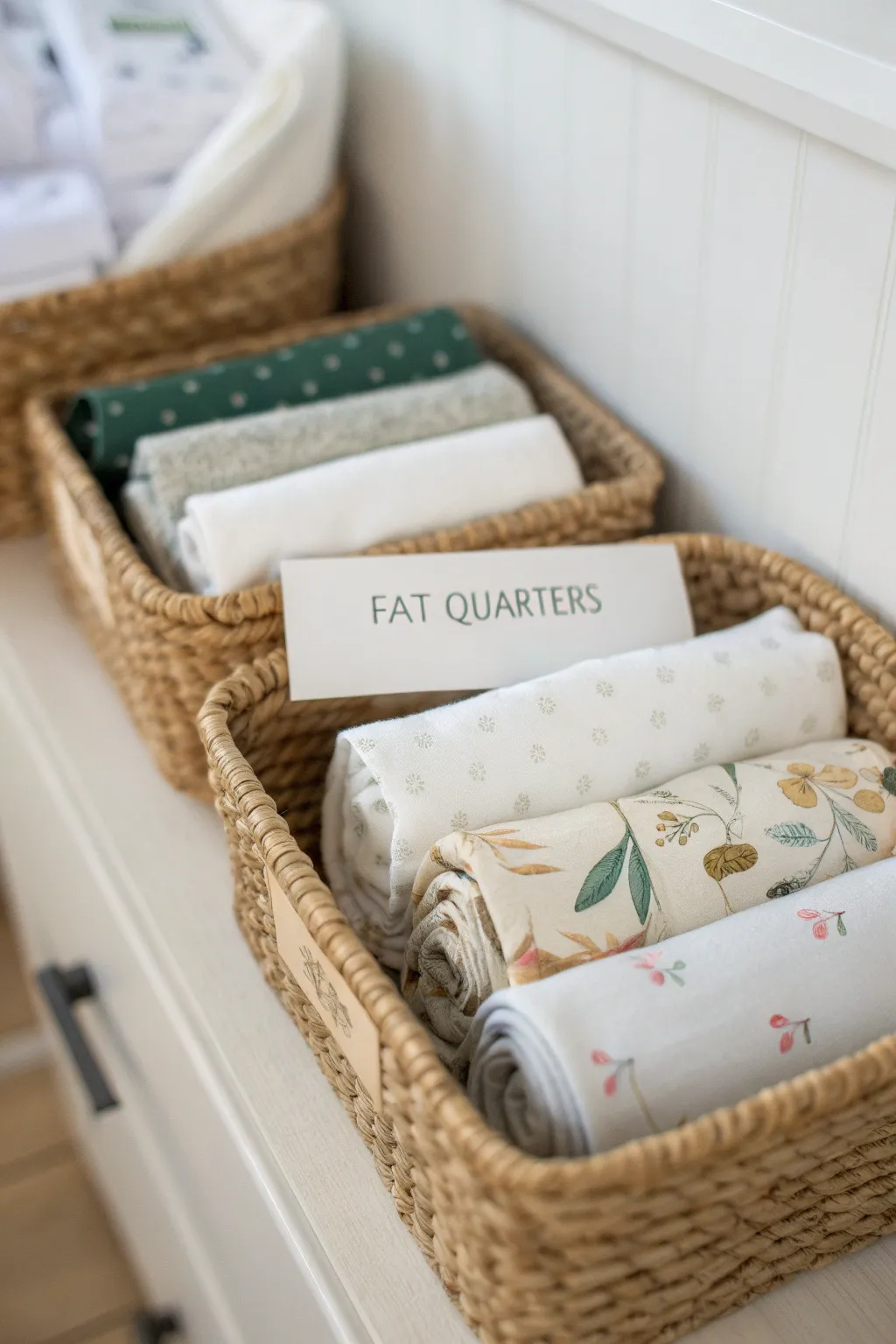 Organize with Style: Elevate your craft space with chic and functional fabric storage solutions. #CraftingJoy #LabelLove