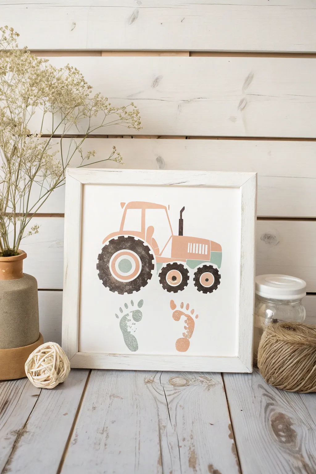 Celebrate Father's Day with a charming footprint tractor craft, perfect for dads who cherish the beauty of the outdoors.