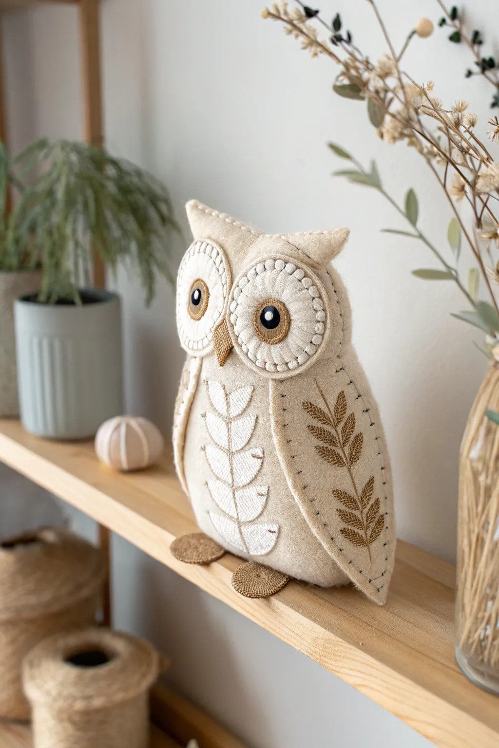 Add a touch of whimsy to your home with this charming felt owl, perfect for a cozy autumn vibe.