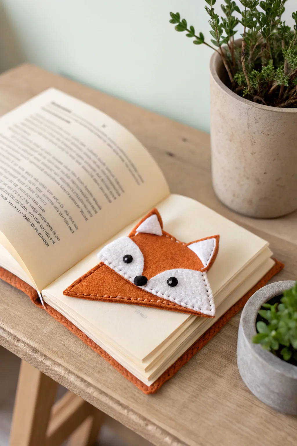 Add a touch of whimsy to your reading with this charming fox felt bookmark, where minimalist design meets playful creativity.