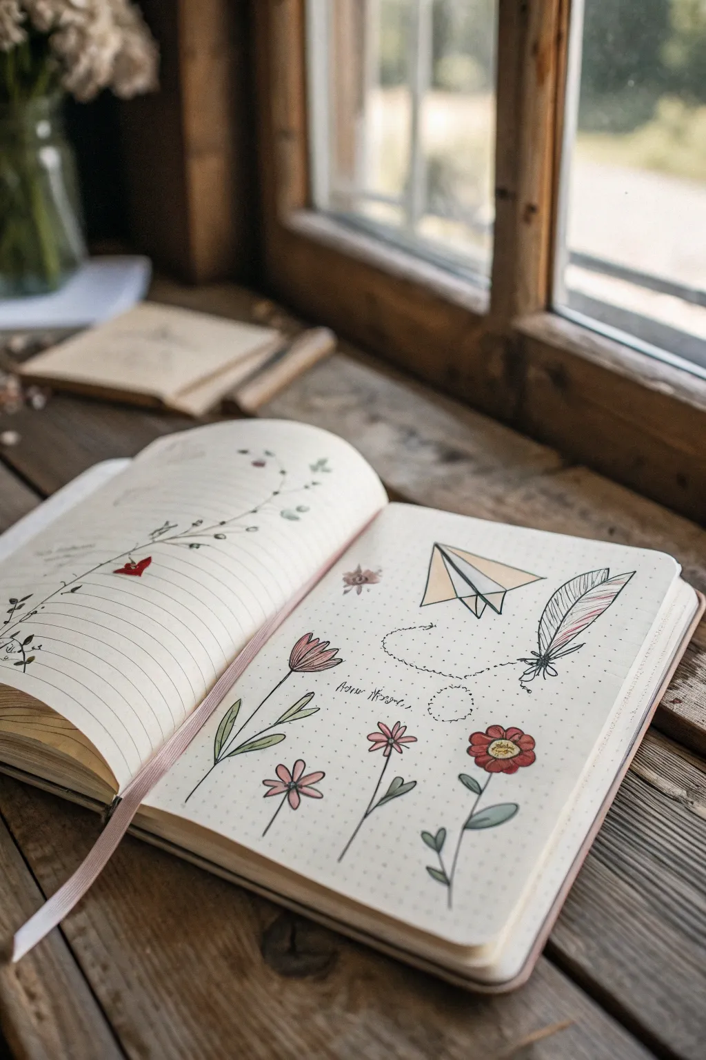 Unleash your creativity on the first page—where doodles dance and thoughts take flight.