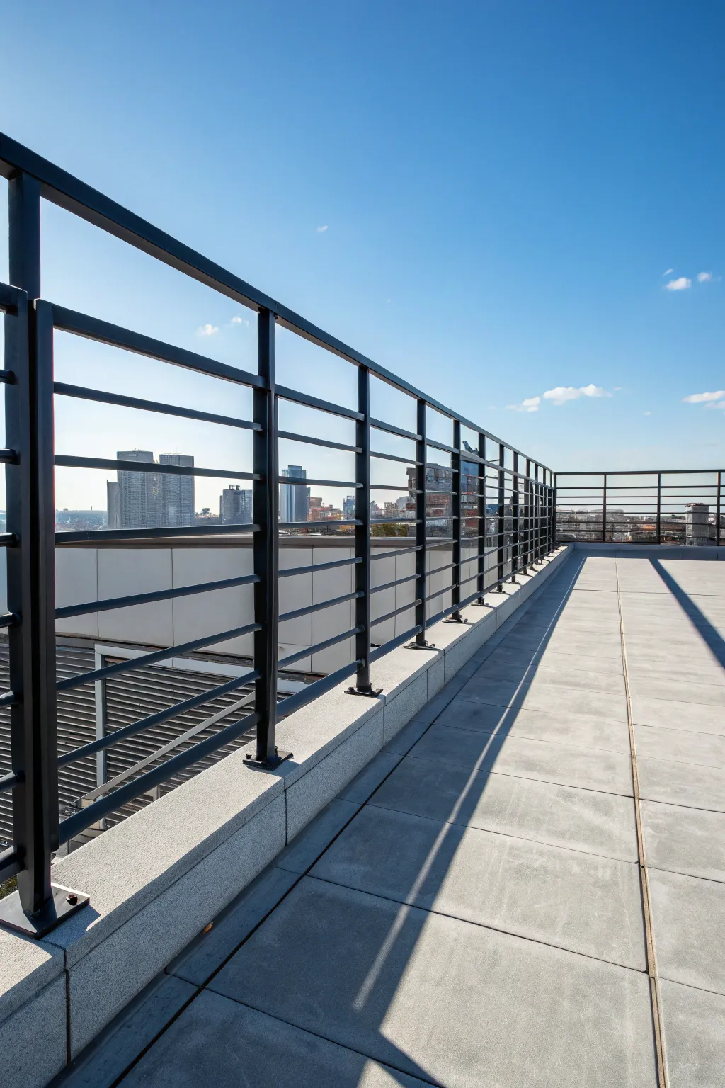 Modern Metal Magic: Elevate your rooftop with sleek black elegance.