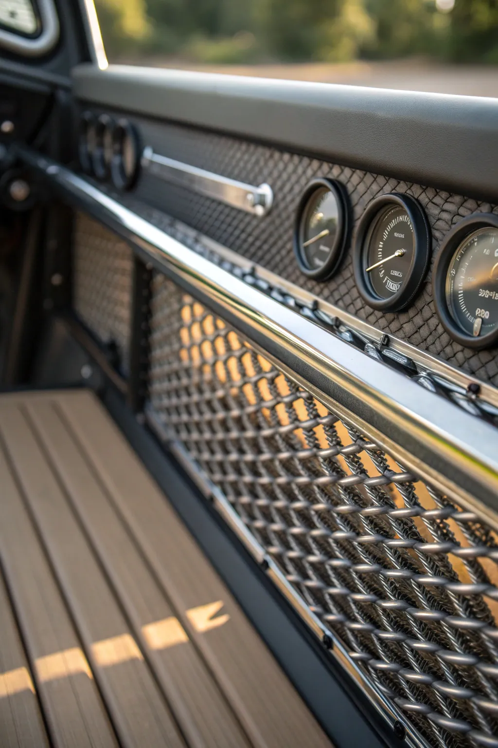 Elevate your flatbed with modern metal mesh inserts – where strength meets style.