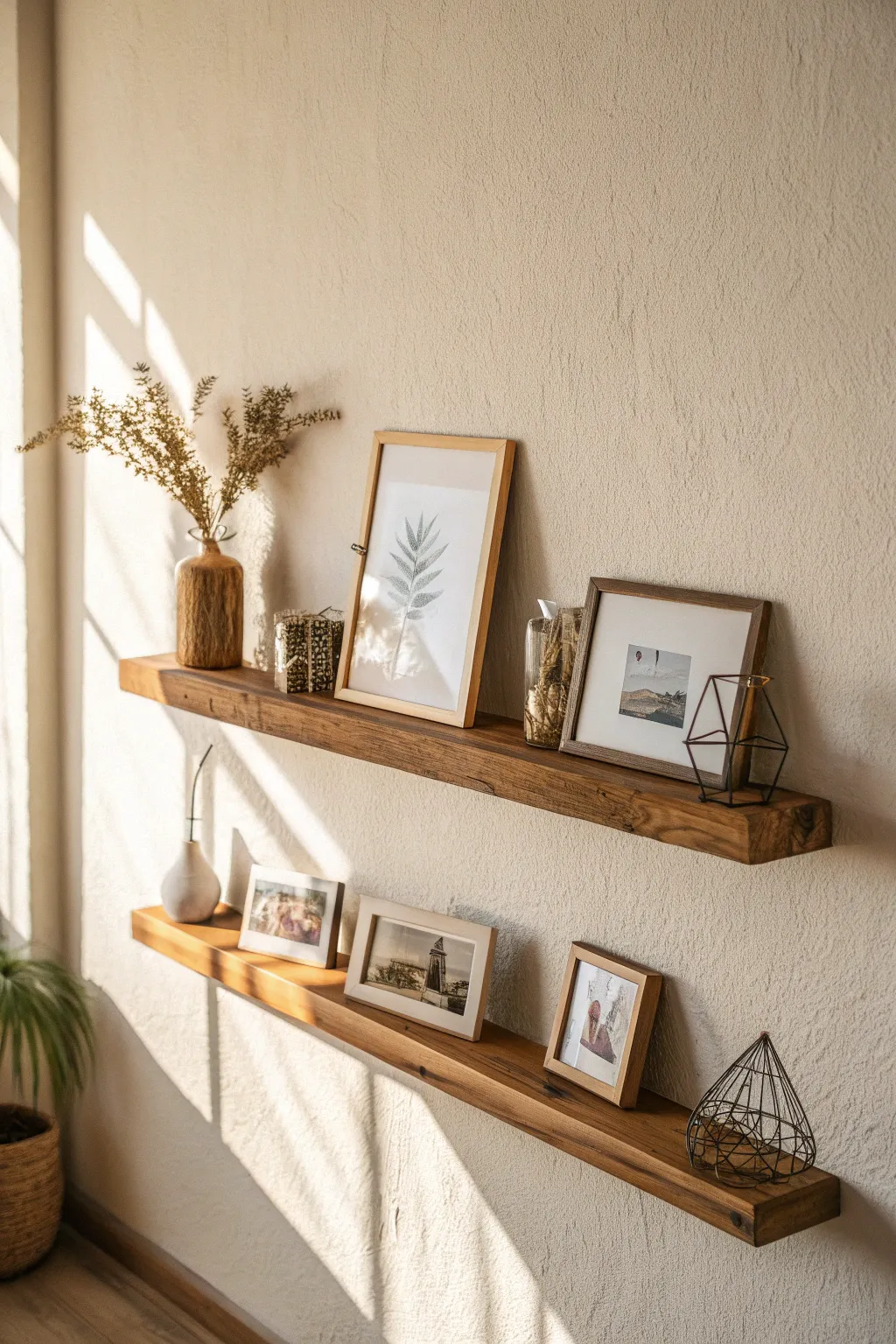 Elevate your space with artful displays: a perfect blend of simplicity and personal flair.