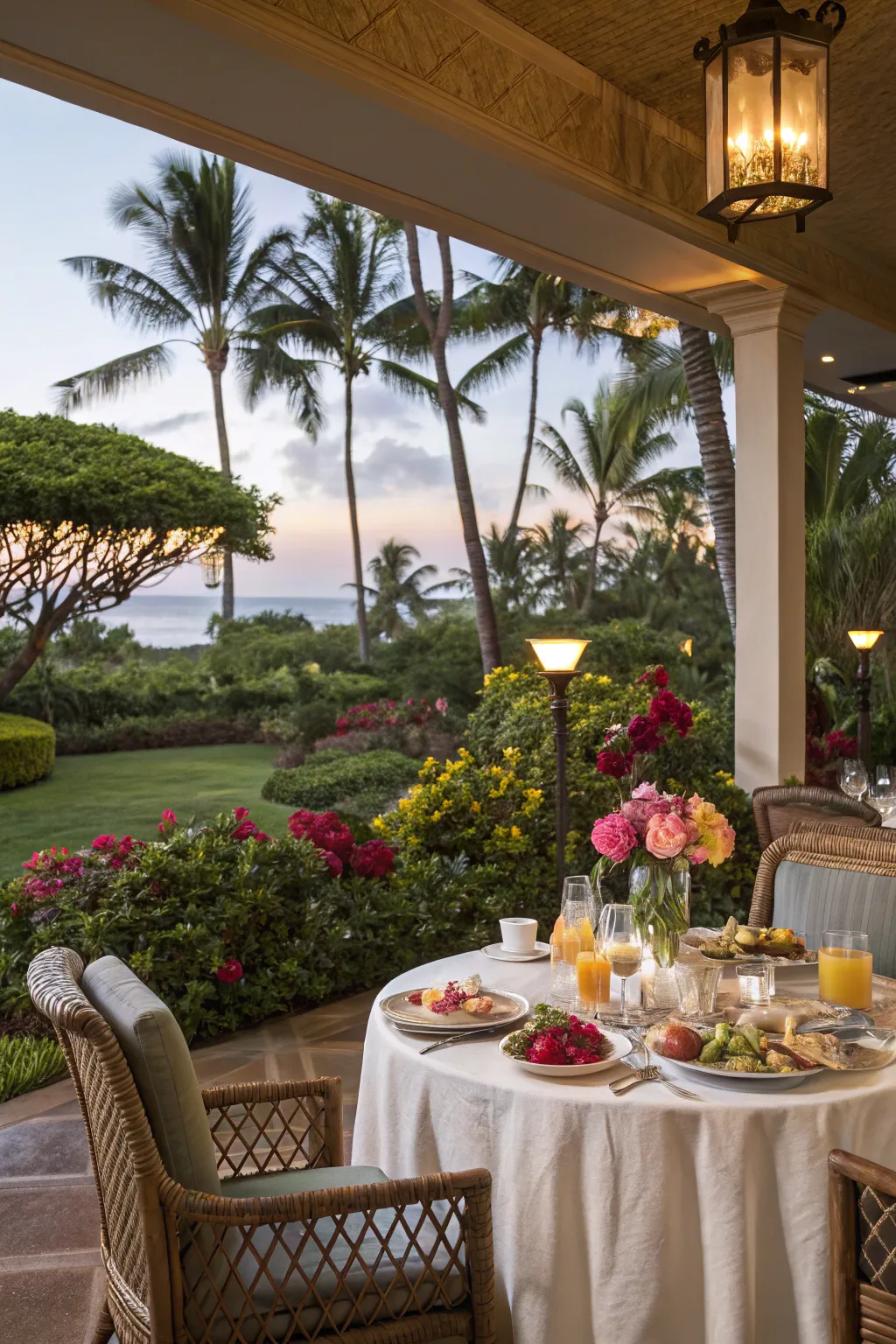 Enjoy meals outdoors with a charming dining setup.