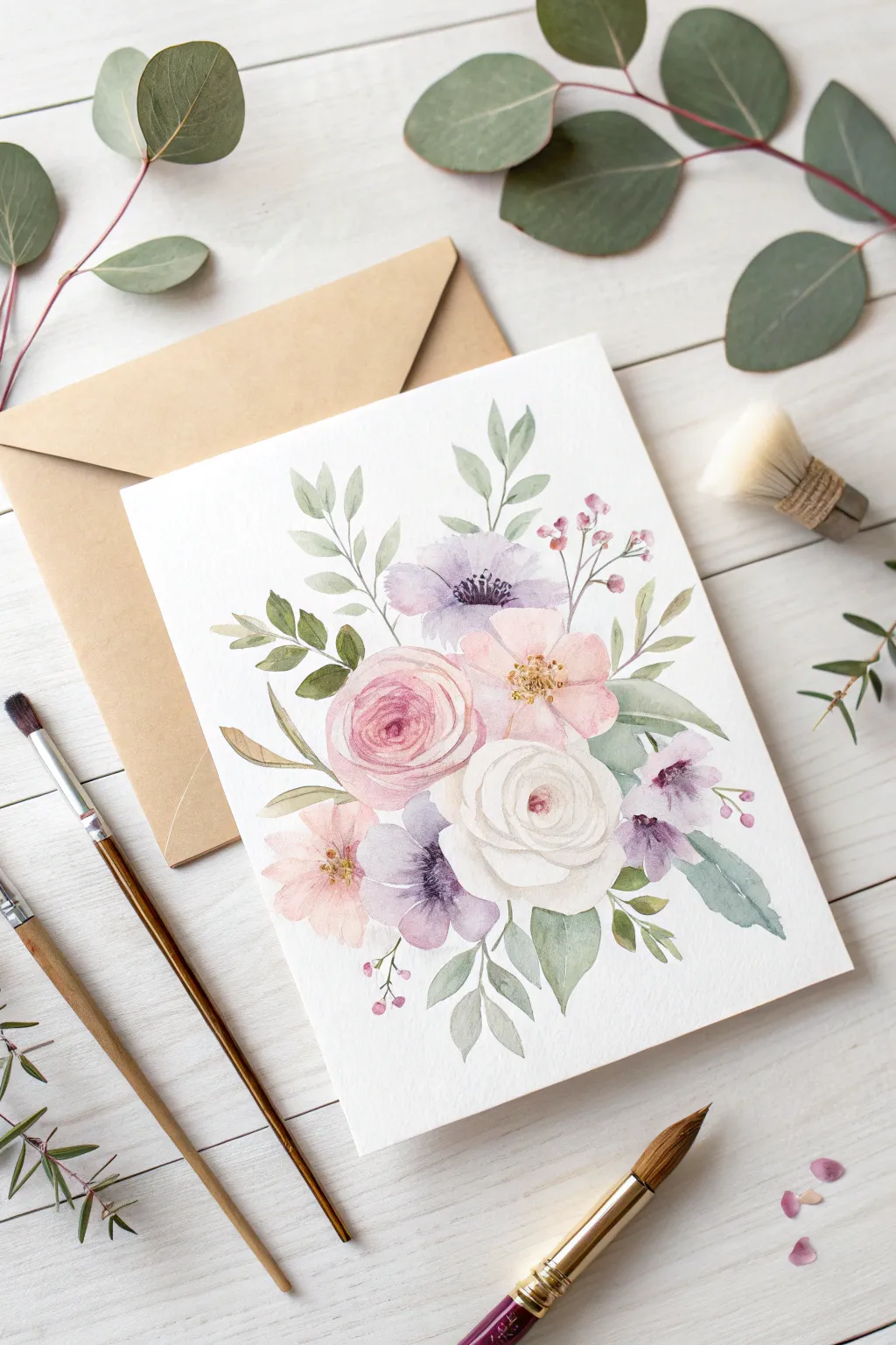 Embrace the art of simplicity with dreamy watercolor blooms, perfect for heartfelt messages.