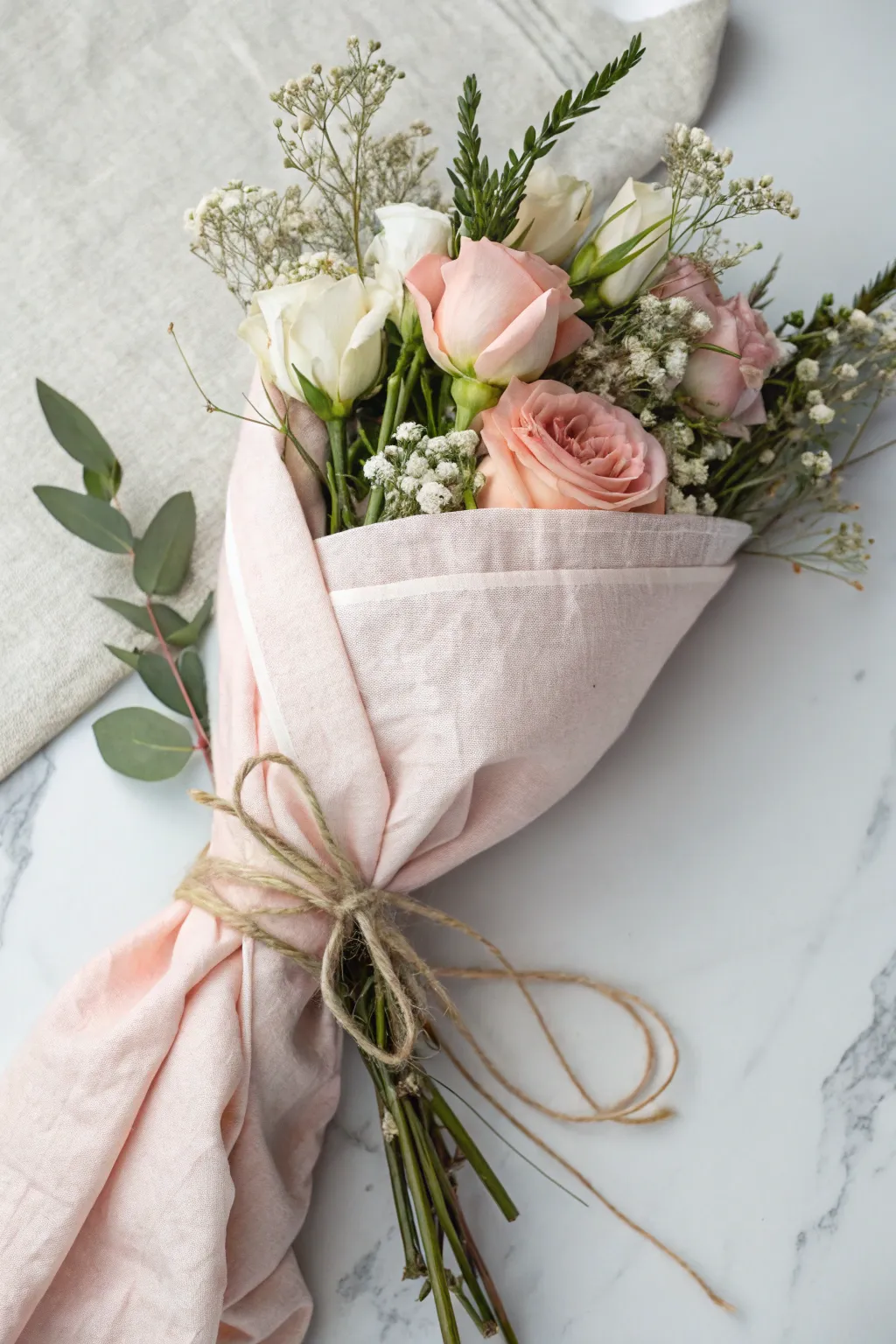 Elevate your bouquet with a touch of elegance using a reusable fabric wrap. Perfect for those who cherish simplicity and natural beauty.