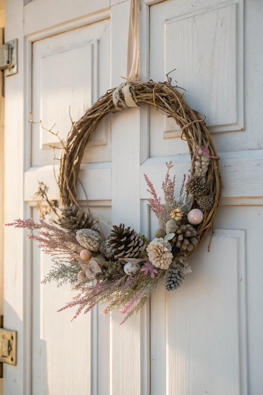 Embrace the seasons with a beautifully crafted wreath that brings a fresh touch to your front door all year round.
