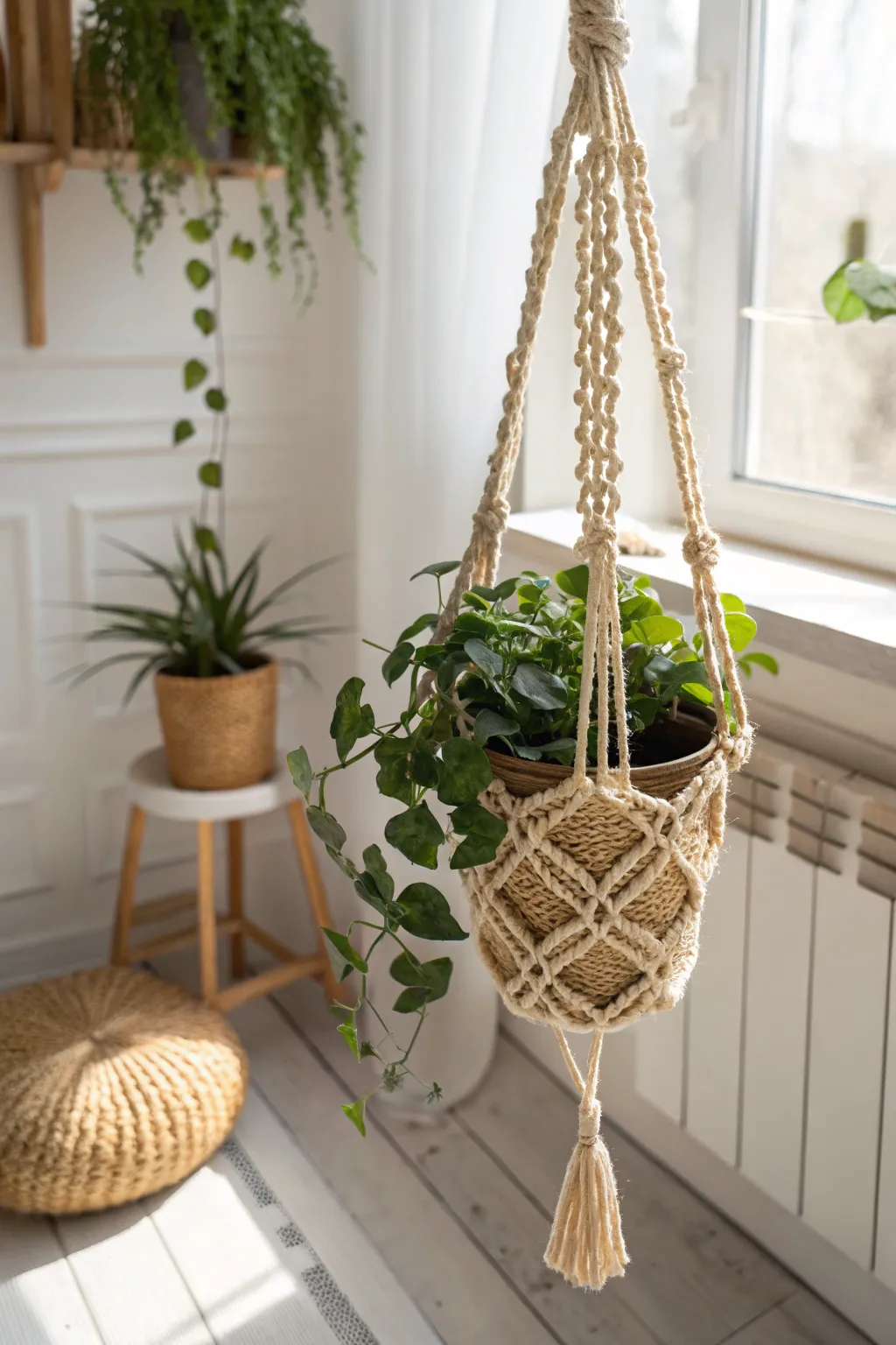 Elevate your greenery with this beautifully crafted, eco-friendly plant holder, perfect for adding a touch of nature to your minimalist oasis.