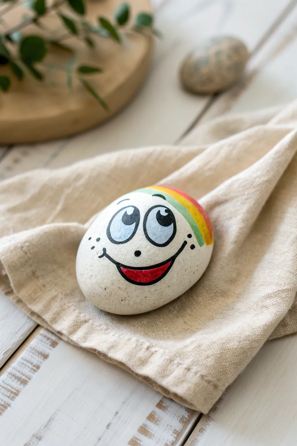 Turn simple stones into cheerful companions with these delightful smiling rock faces!