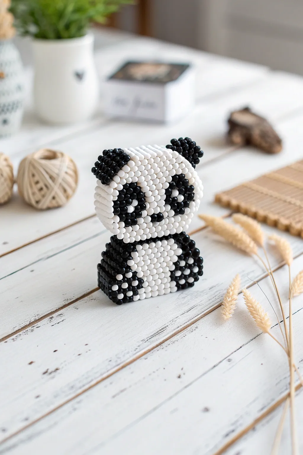 Embrace the charm of handmade artistry with this delightful perler bead panda, perfect for adding a whimsical touch to your decor.