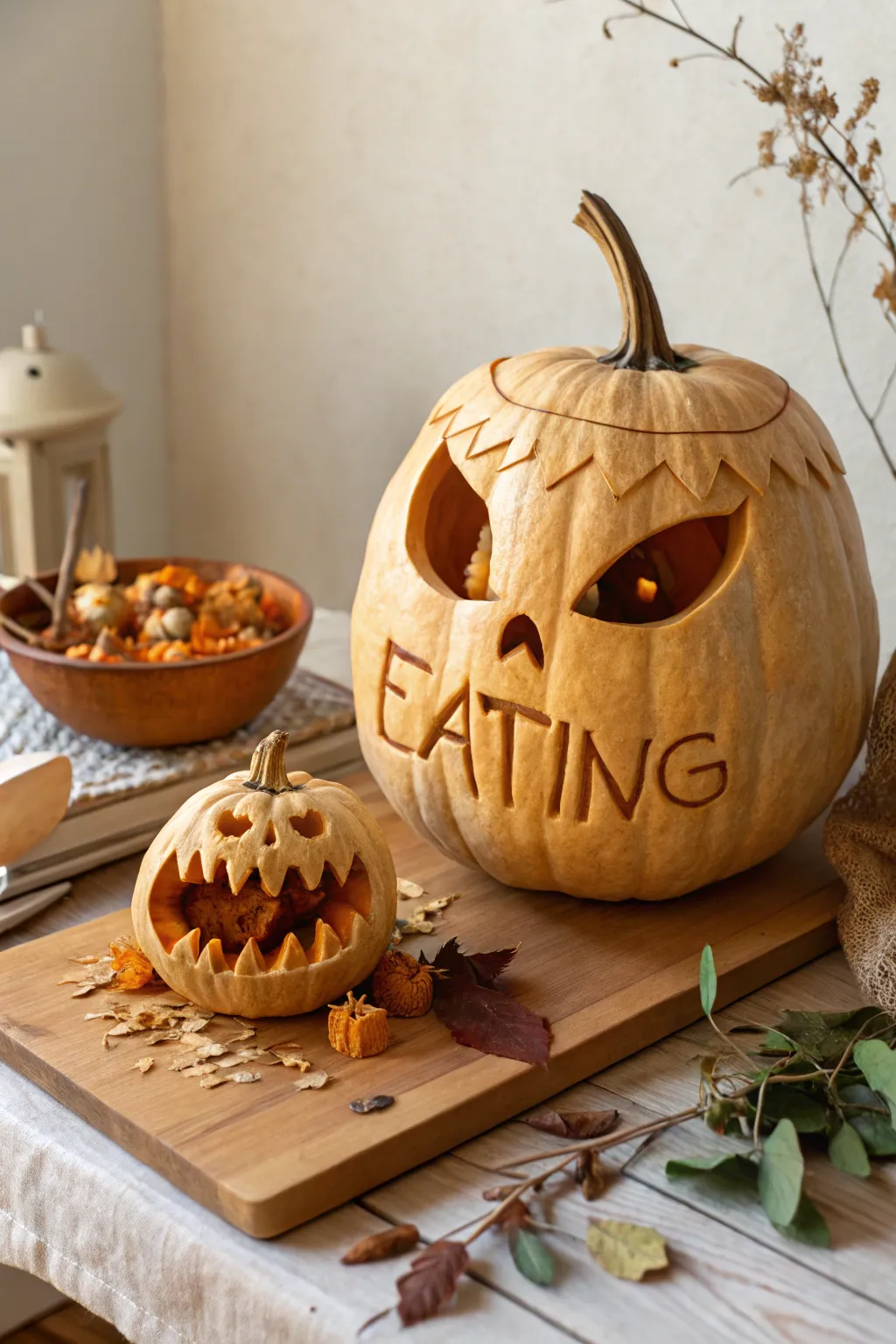 When pumpkins get hungry too! 🍂🎃 #CannibalPumpkin #FallLaughs