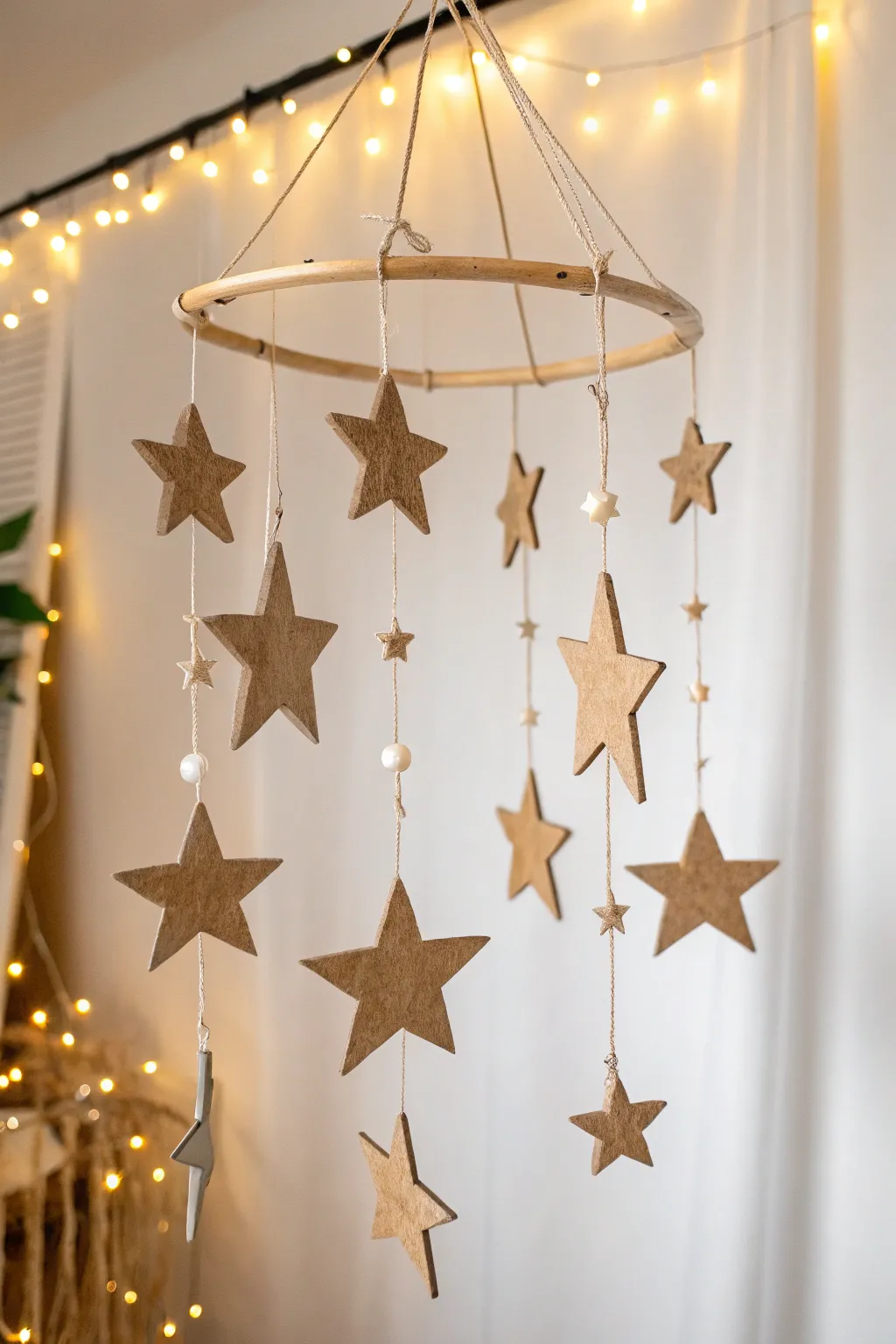 Bring the night sky indoors with this charming starry mobile—perfect for dreamy nights and little explorers.