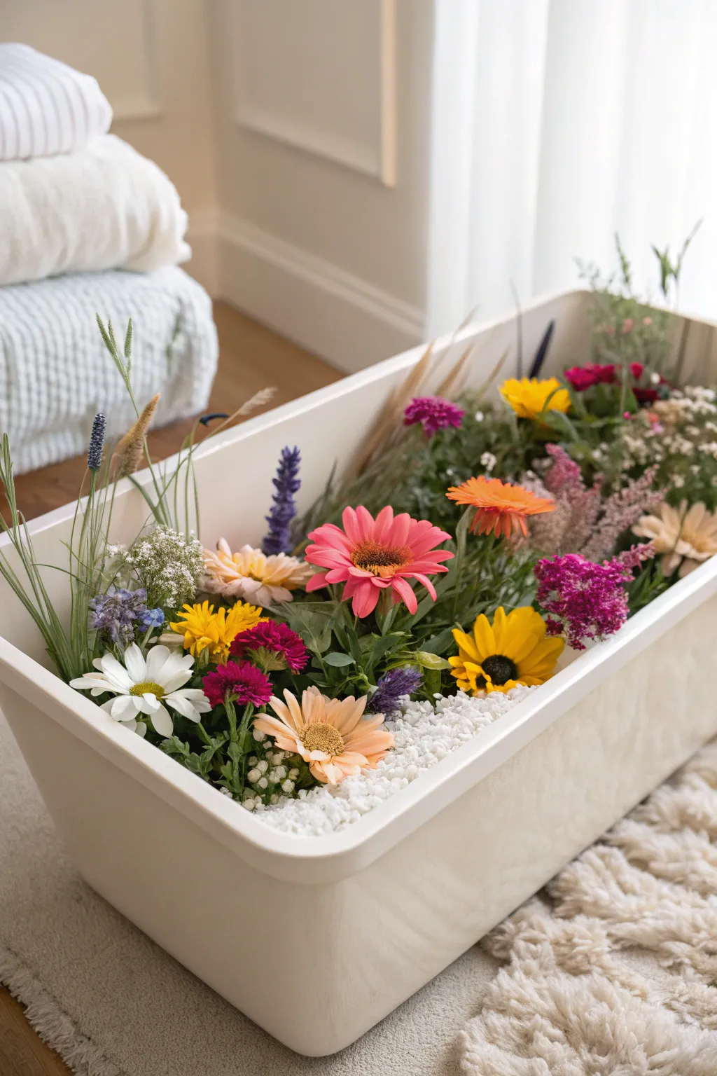 Dive into a world of color and creativity with our Flower Power Play sensory bin—where every blossom is a brushstroke in your garden of imagination. 🌸✨