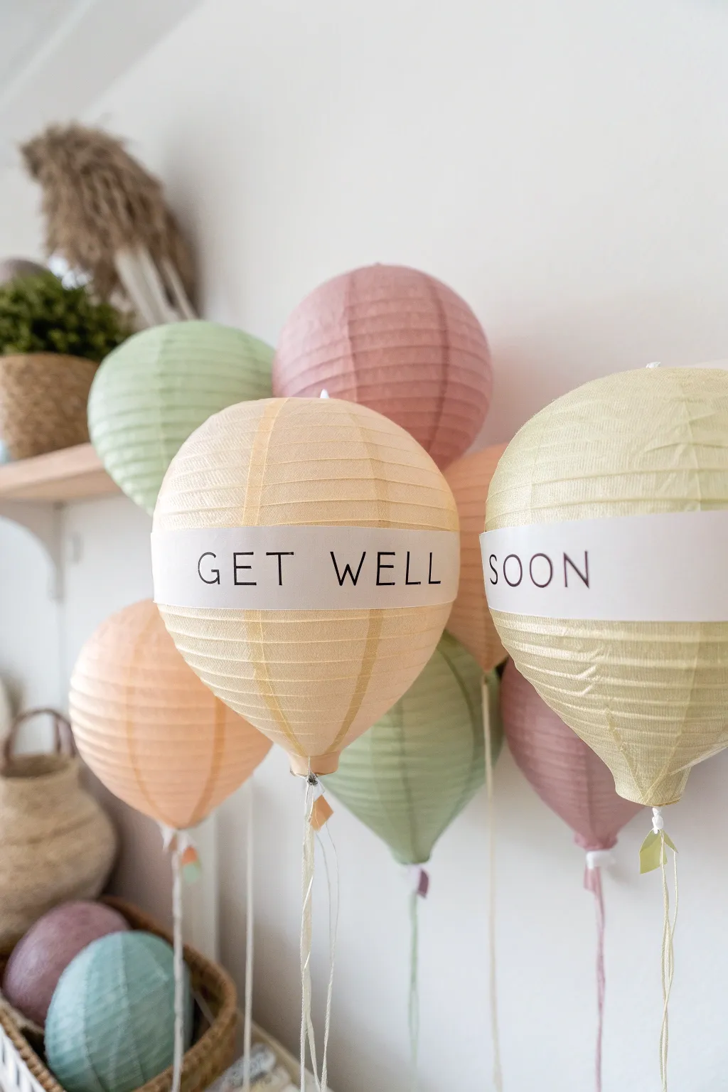 Send a burst of joy with these charming 'Get Well Soon' balloon messages—handcrafted heartfelt notes to brighten anyone's day!