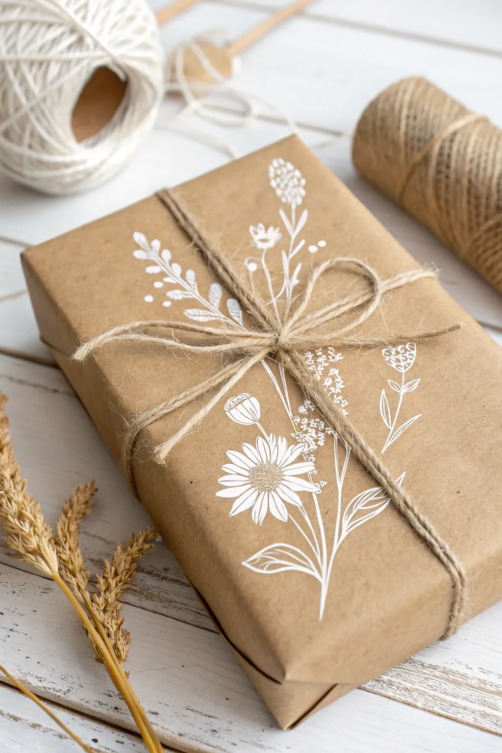 Elevate your gift-giving with the rustic charm of kraft paper and a touch of creativity. 🎁✨ #EcoFriendlyElegance #MinimalistGiftWrapping