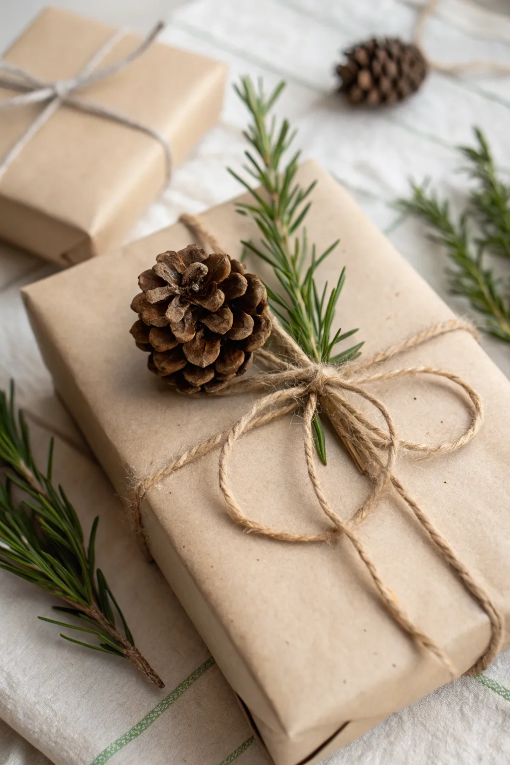 Embrace nature with a rustic gift wrap, where simple elegance meets natural charm.