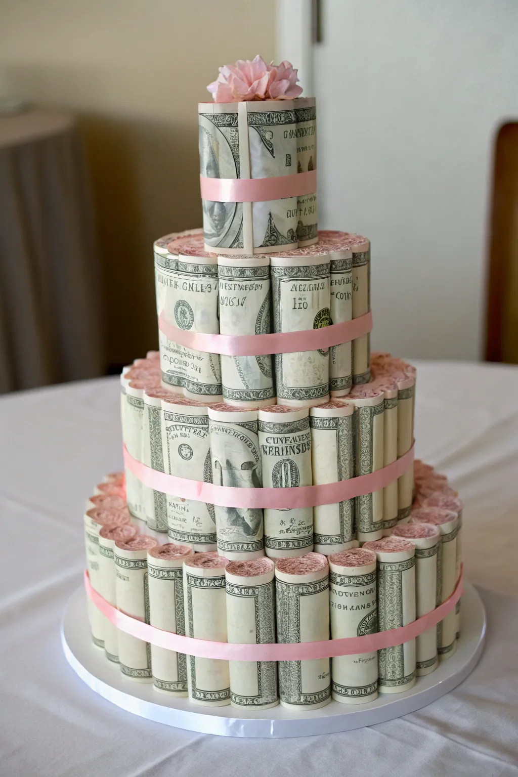 Transform currency into creativity with this elegant money cake gift idea, perfect for any special occasion.