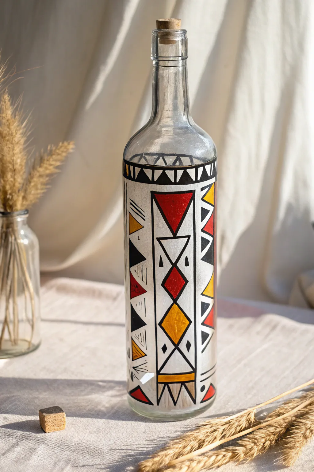 Transform your space with minimalist geometric bottle art—where simplicity meets creativity.