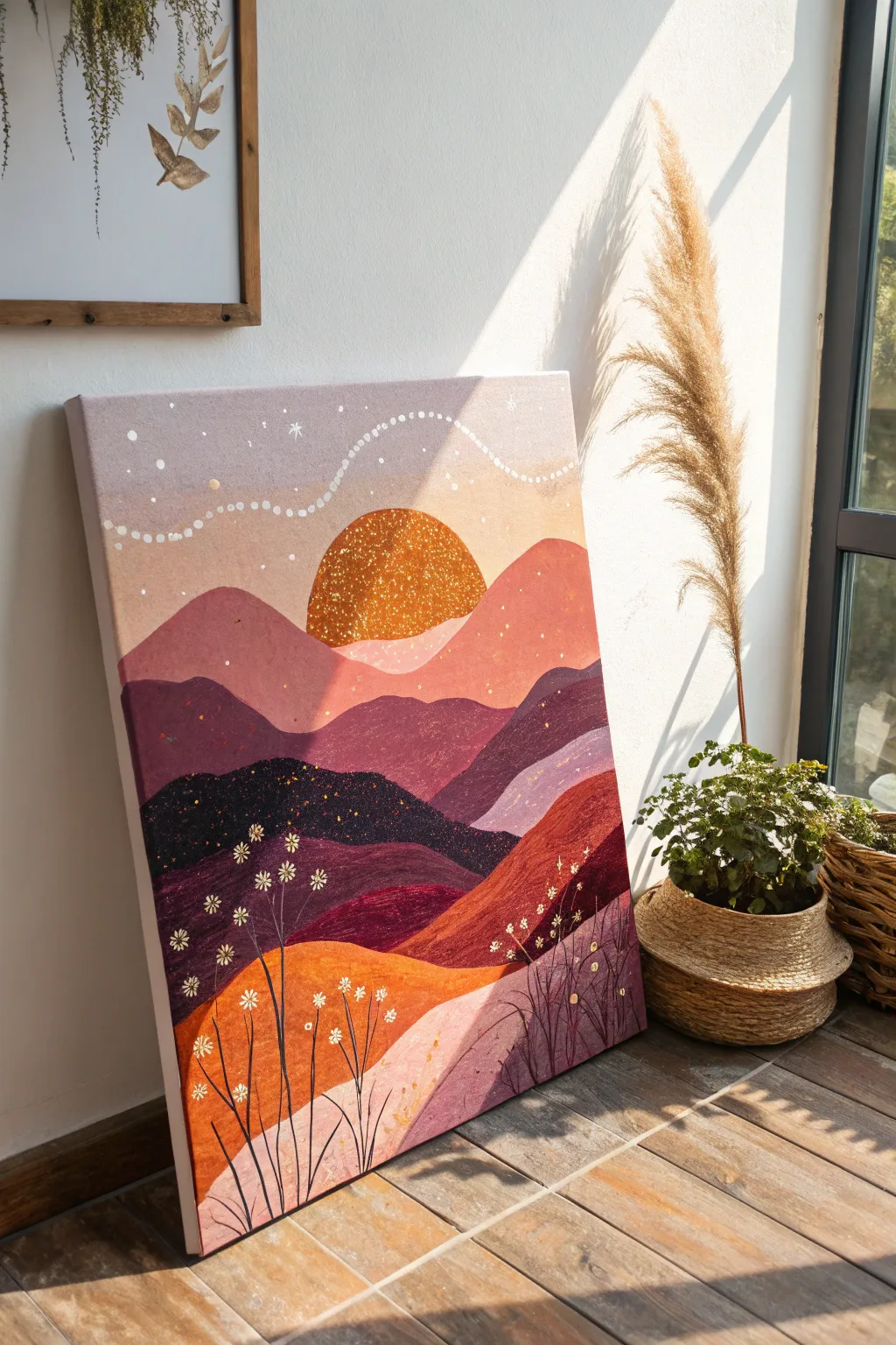 Turn your walls into masterpieces with glittering abstract landscapes.