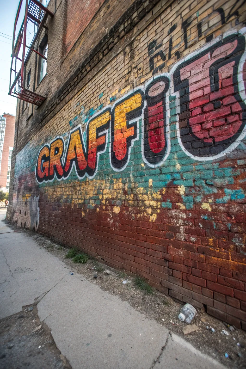 Transform your space with personalized graffiti art on a classic brick wall backdrop.