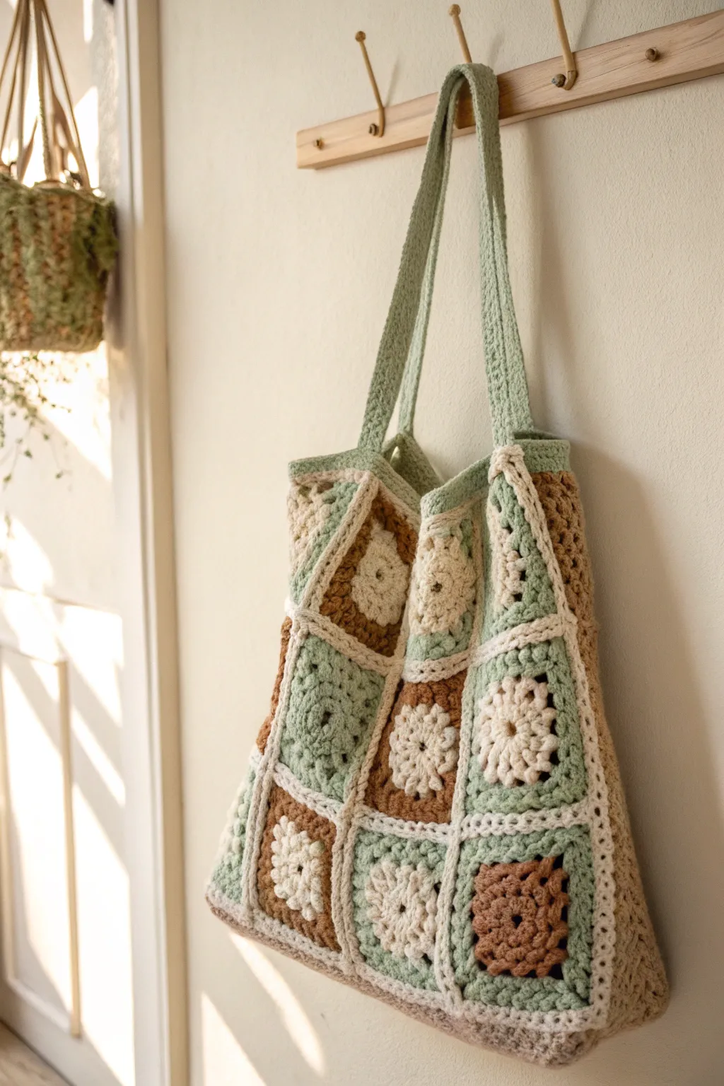 Embrace timeless elegance with this classic granny square tote, perfect for your everyday adventures.