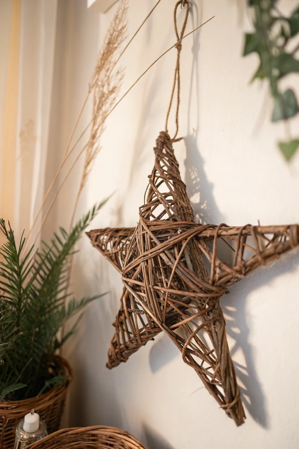 Embrace the magic of twinkling nights with handcrafted grapevine stars.