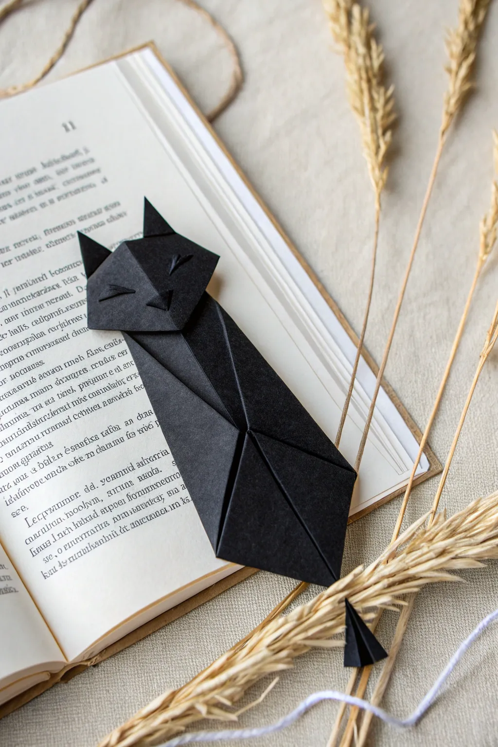 Delight in the art of origami this Halloween with charming black cat bookmarks—perfect for marking your favorite spooky tales!