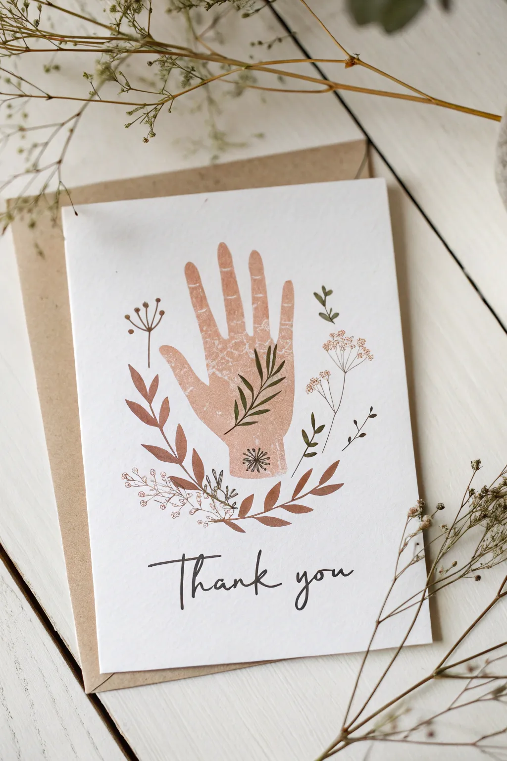 Craft a heartfelt message with this Tree of Gratitude card—where every finger becomes a branch of appreciation. 🌿