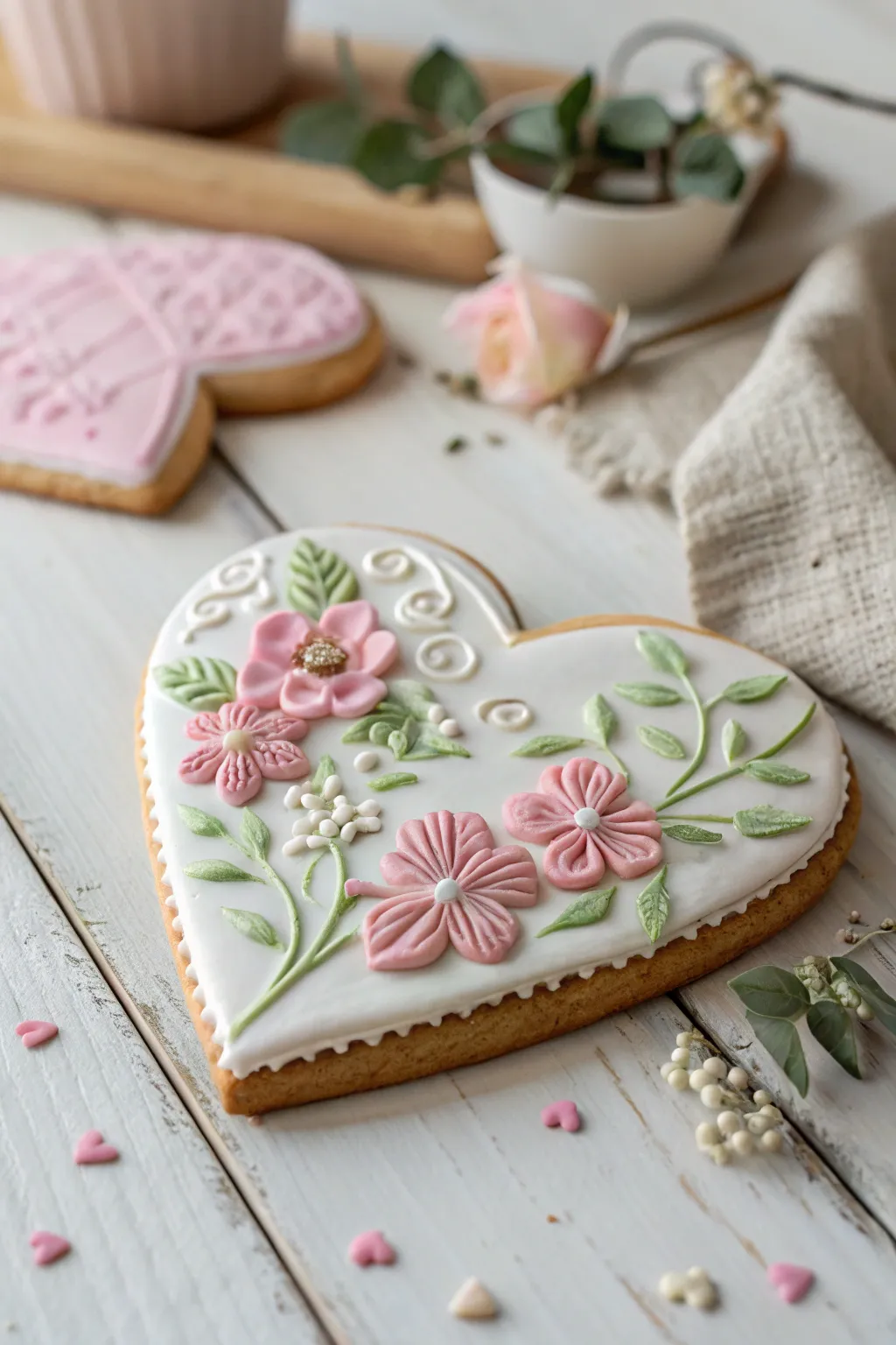 Elevate your cookie game with romantic floral patterns—delicate, beautiful, and perfect for any occasion.