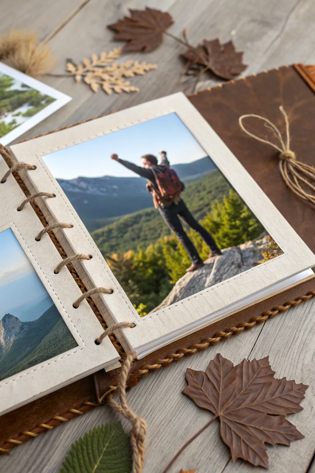 Capture and cherish your epic hiking journeys with a scrapbook that speaks of adventure and craftsmanship.