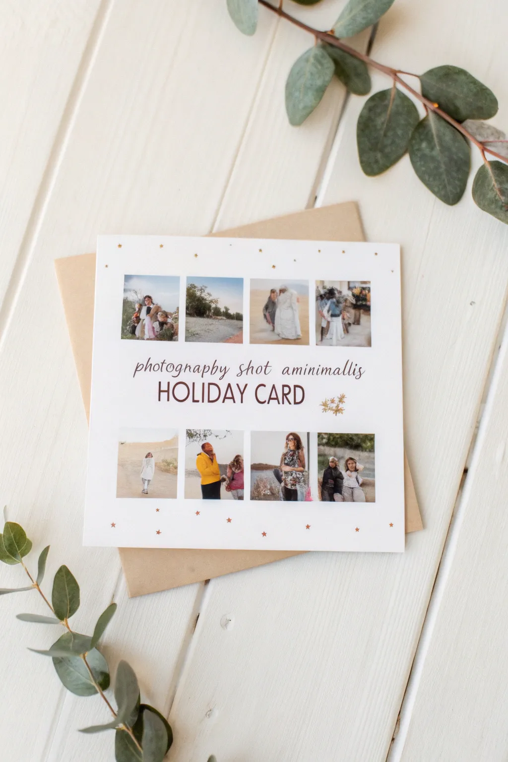 Capture your year beautifully with a minimalist photo collage card, perfect for sharing cherished memories.