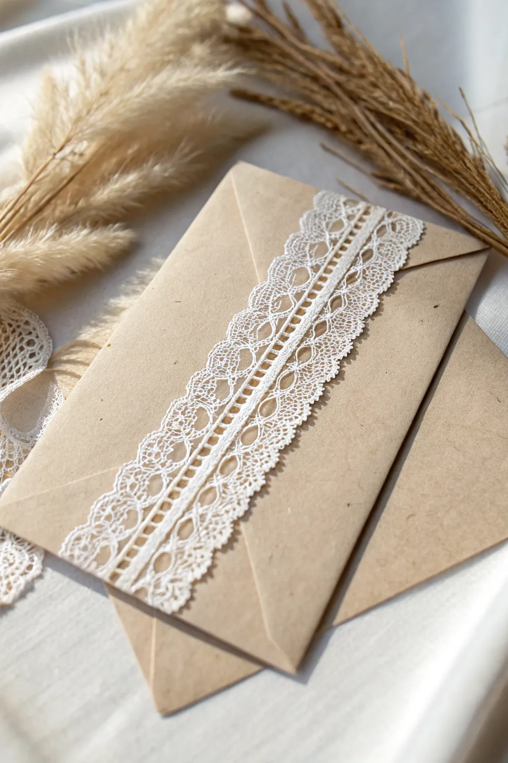 Lace Elegance: Add a touch of timeless beauty to your invitations with delicate lace accents.