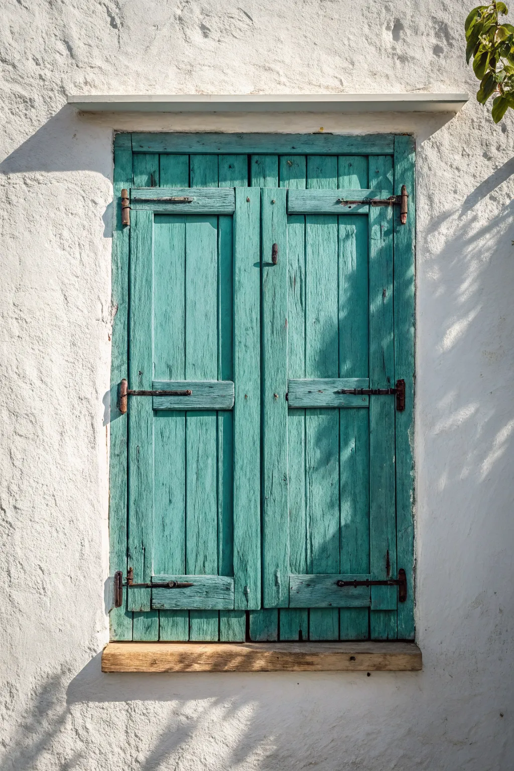 Transform your home with a pop of teal: Embrace the beauty of handcrafted shutters.
