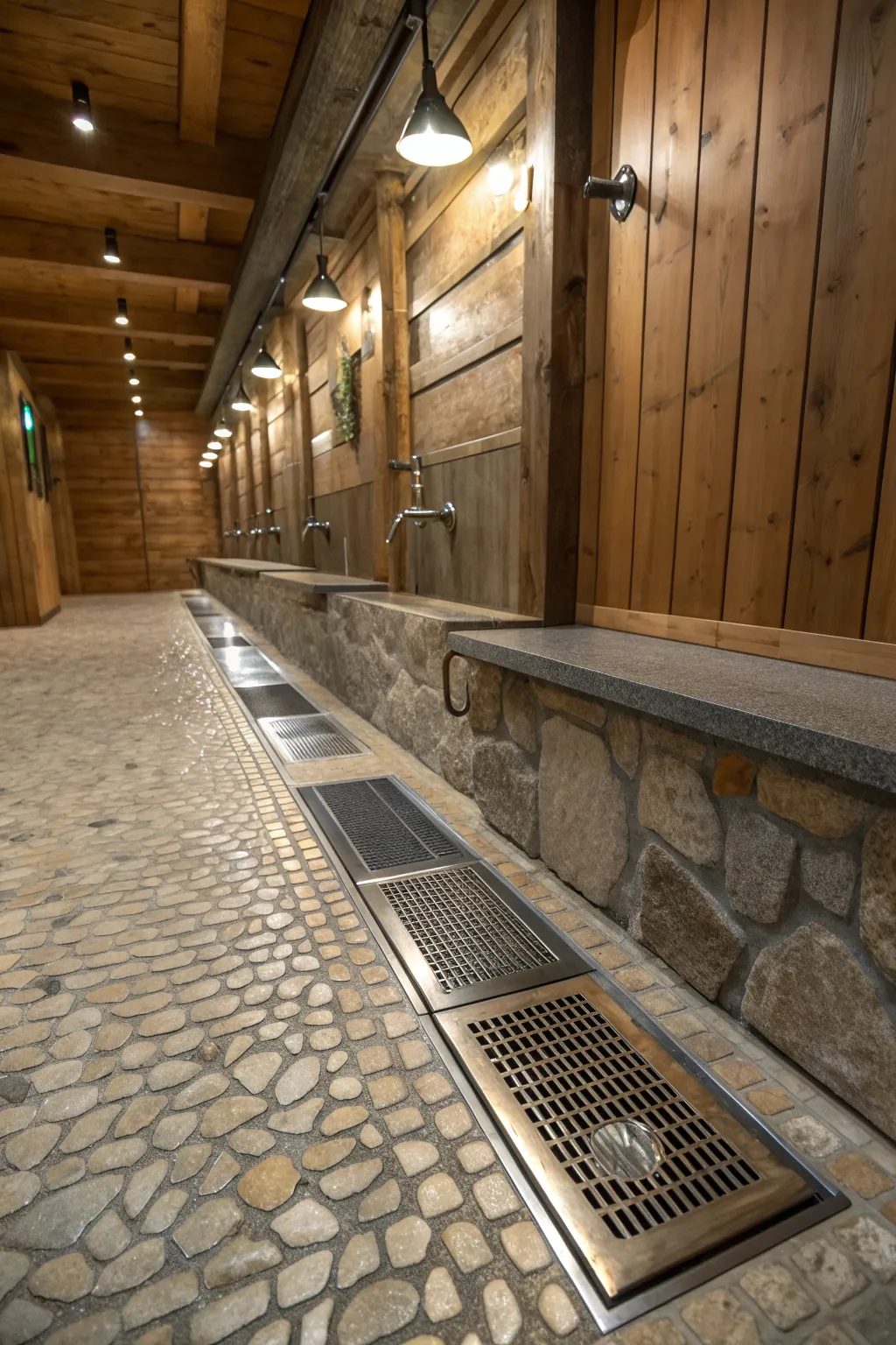 Smart drainage in style: Where craftsmanship meets function in horse wash stalls.