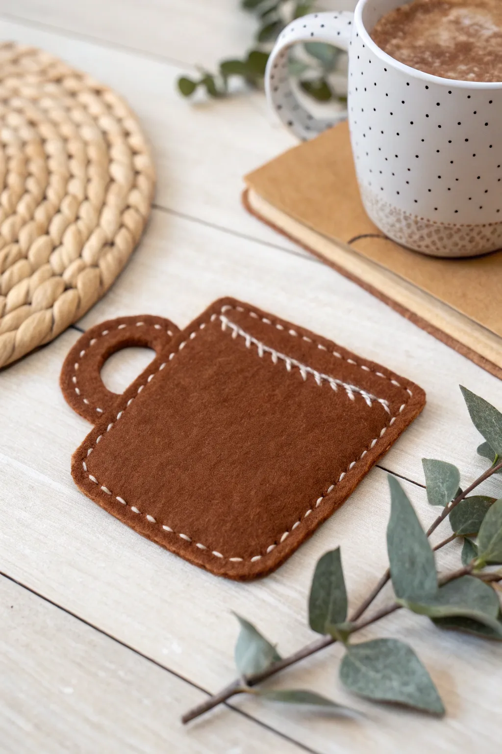Elevate your cocoa experience with these charming felt coasters, where minimalist design meets boho warmth.