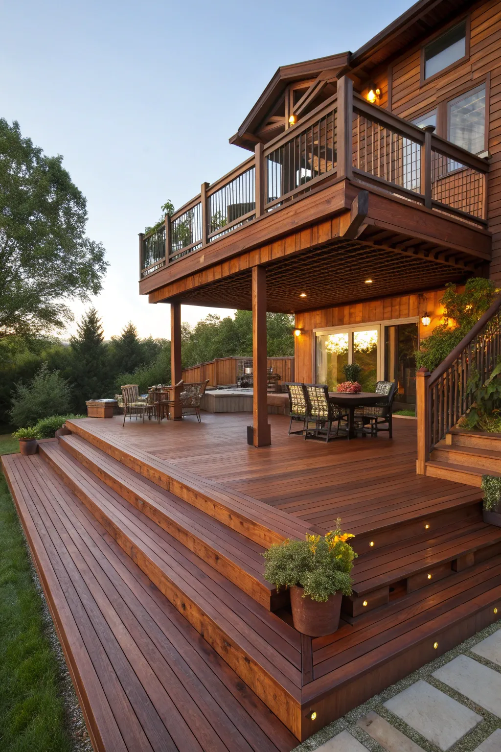 Elevate your outdoor living with a sophisticated multi-level deck that combines style with function.