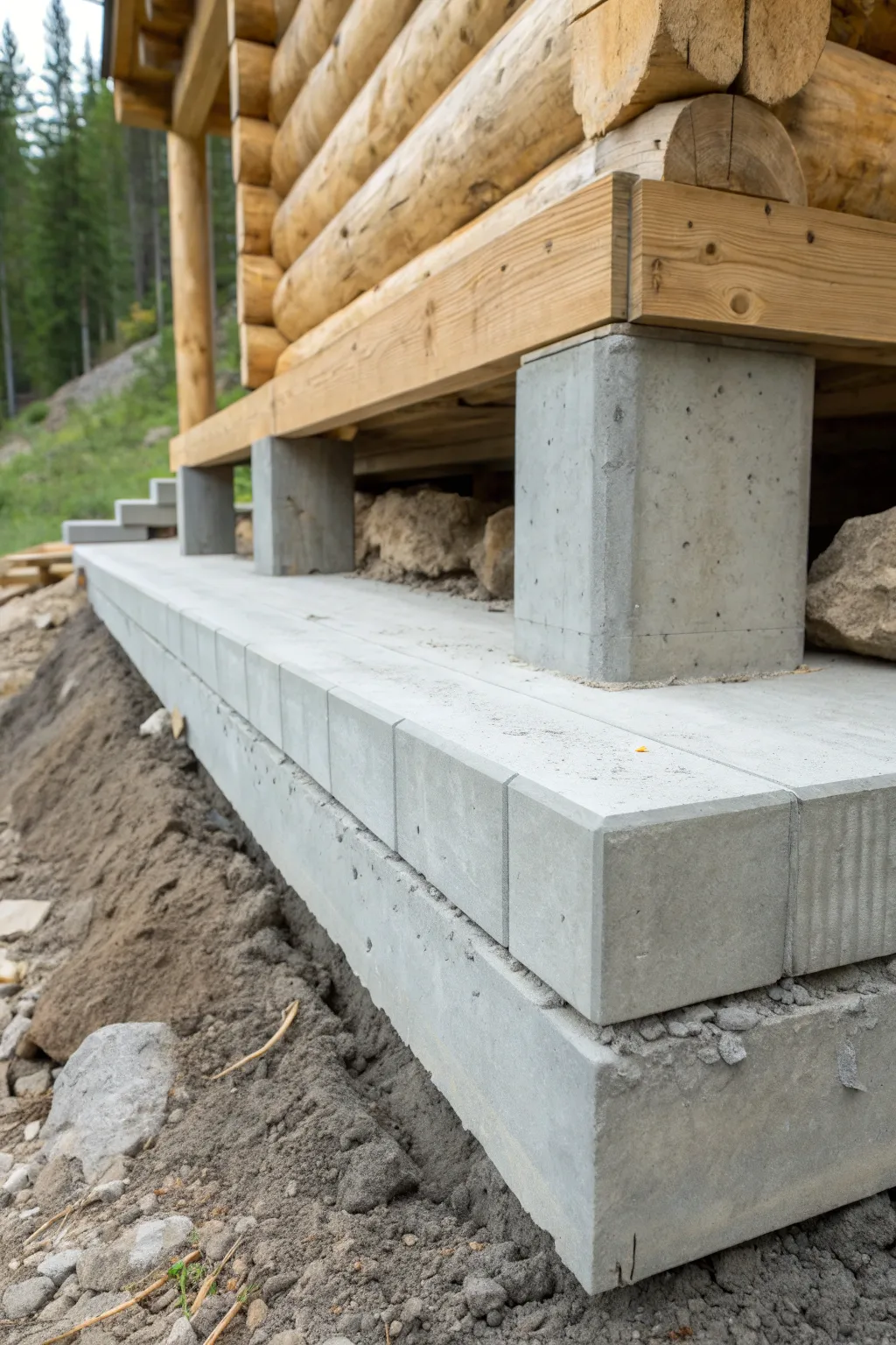 Craftsmanship in Concrete: Elevate your cabin with a sturdy foundation.