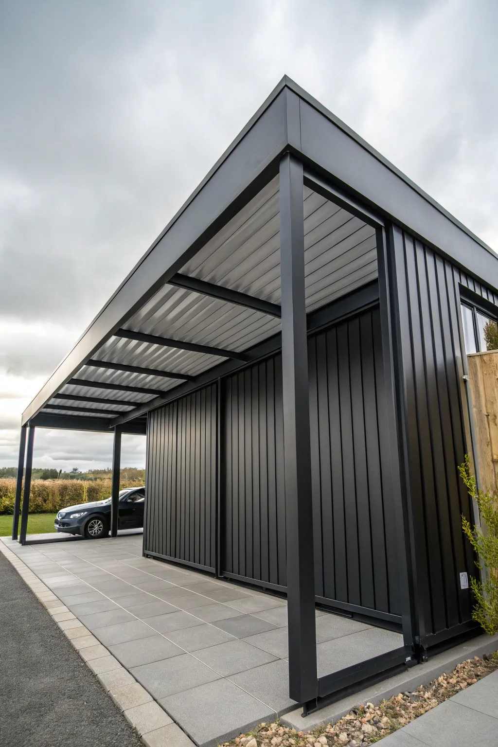 Embrace the industrial edge with sleek metal siding for your carport.