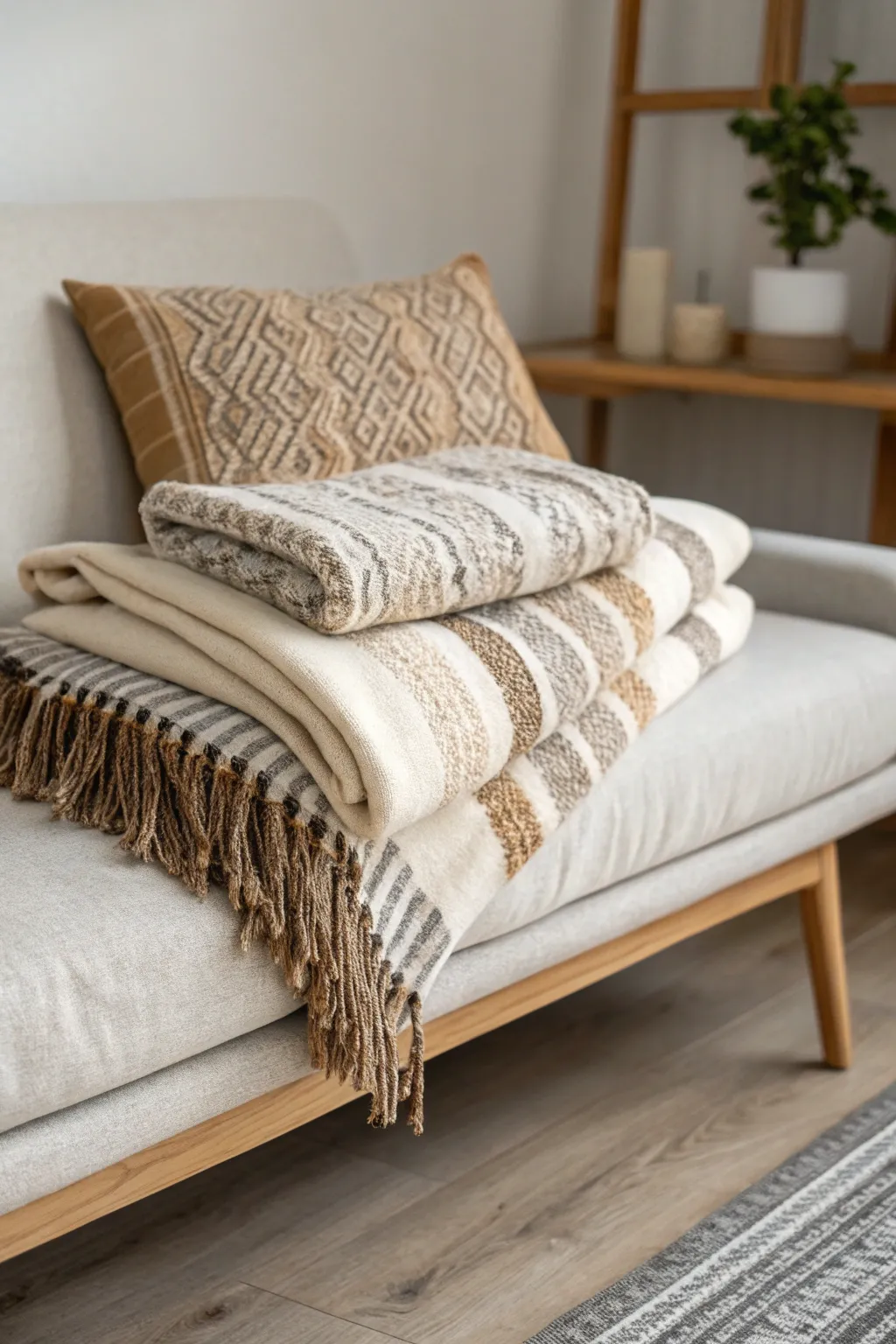Transform your space with a touch of luxury: the art of folding a blanket into a plush pillow.